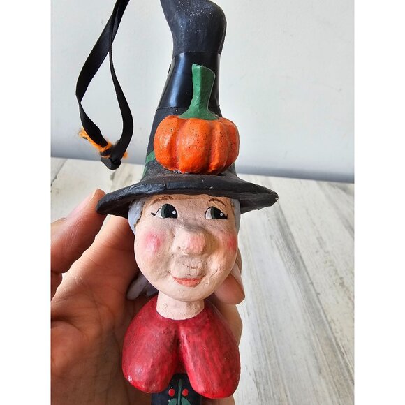Vintage house of hatten witch Halloween star ornament pumpkin jack-o'-lantern de - Picture 6 of 8